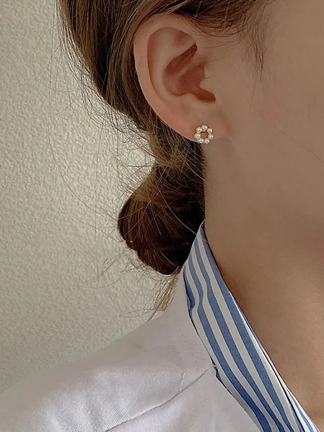 1 Pair Stud Earrings For Birthday Daily Date Alloy Classic Fashion for Women