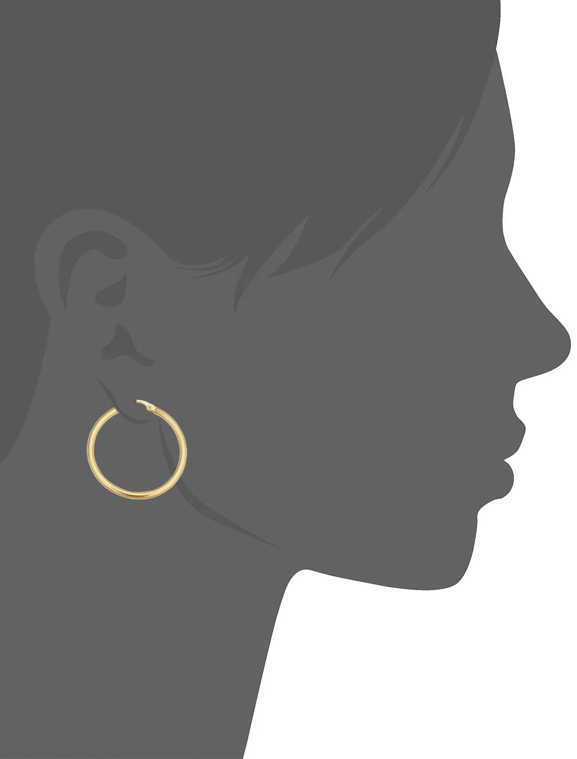 10k Yellow Gold Polished Hoop Earrings (2x30 mm)