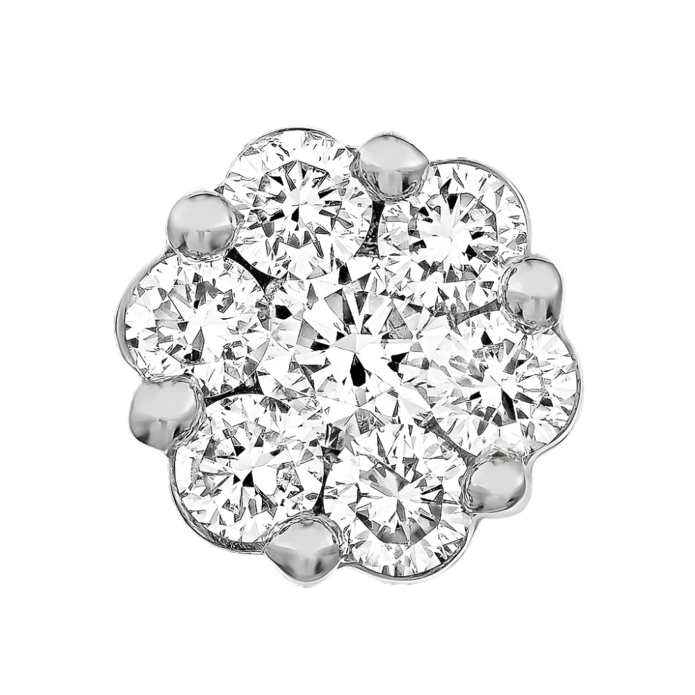 1/2ctw Flower Diamond Cluster Stud Earrings