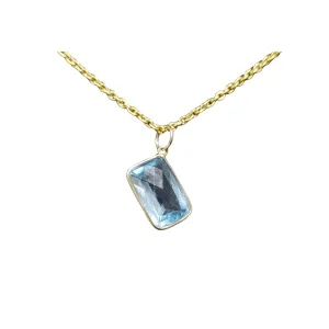 14k Gold Sky Blue Topaz Pendant