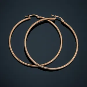 14k Rose Gold Hoop Earrings (45 mm)