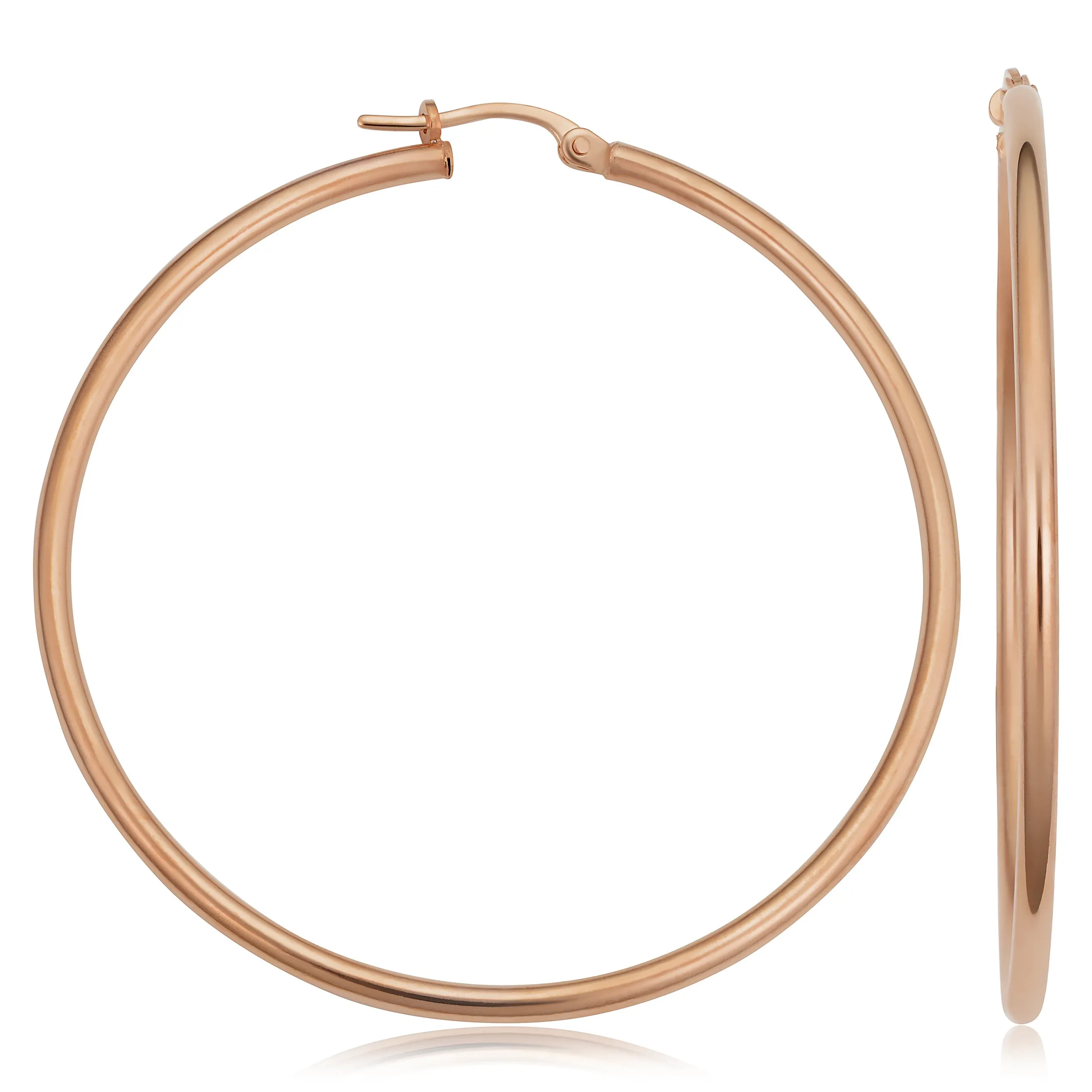 14k Rose Gold Hoop Earrings (45 mm)