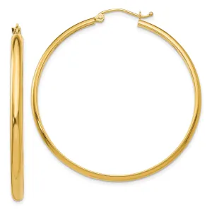 14k Yellow Gold 2.75 x 45MM Hoop Earrings