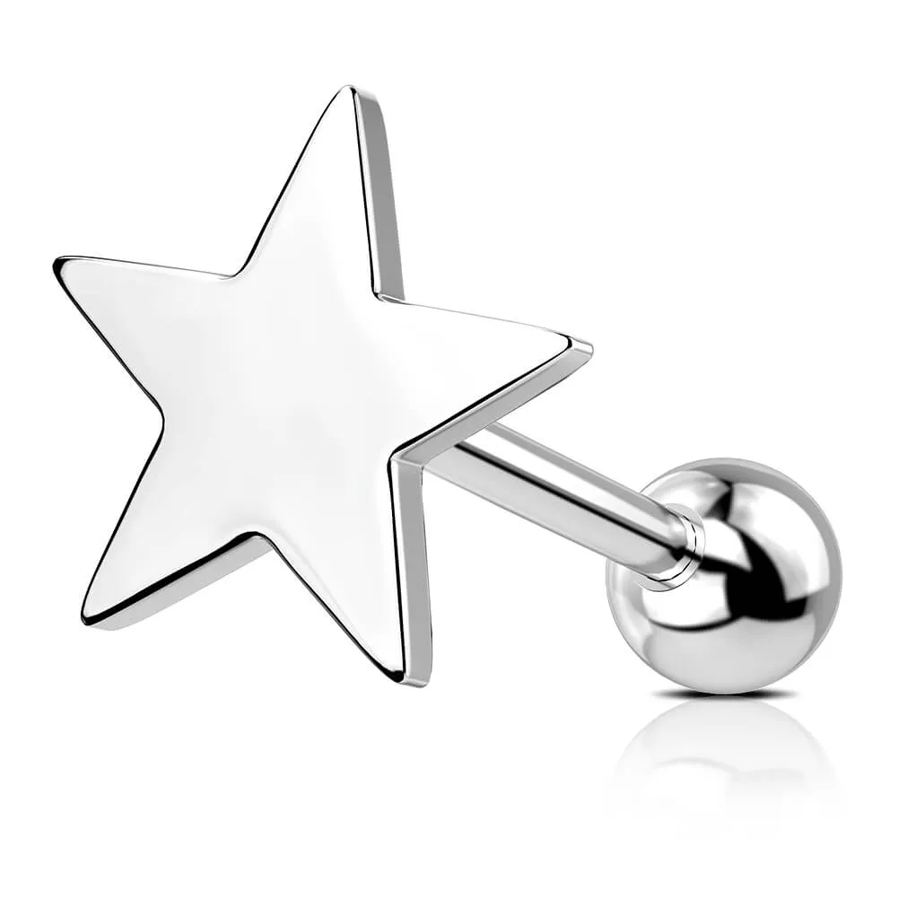 16G Flat Star Shape Cartilage Earring