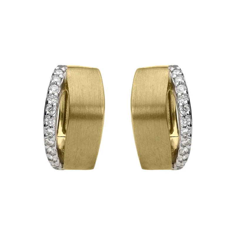 18ct White and Yellow Gold 0.24ct Diamond Hoop Earrings