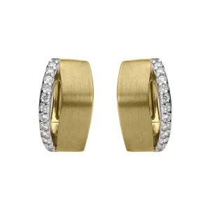 18ct White and Yellow Gold 0.24ct Diamond Hoop Earrings