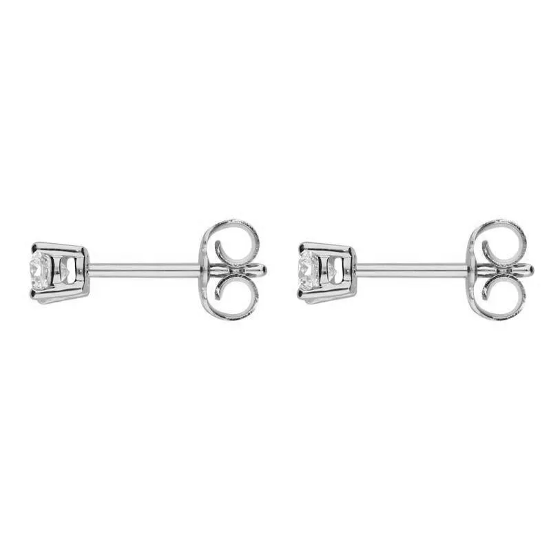 18ct White Gold 0.30ct Diamond Solitaire Princess Cut Stud Earrings