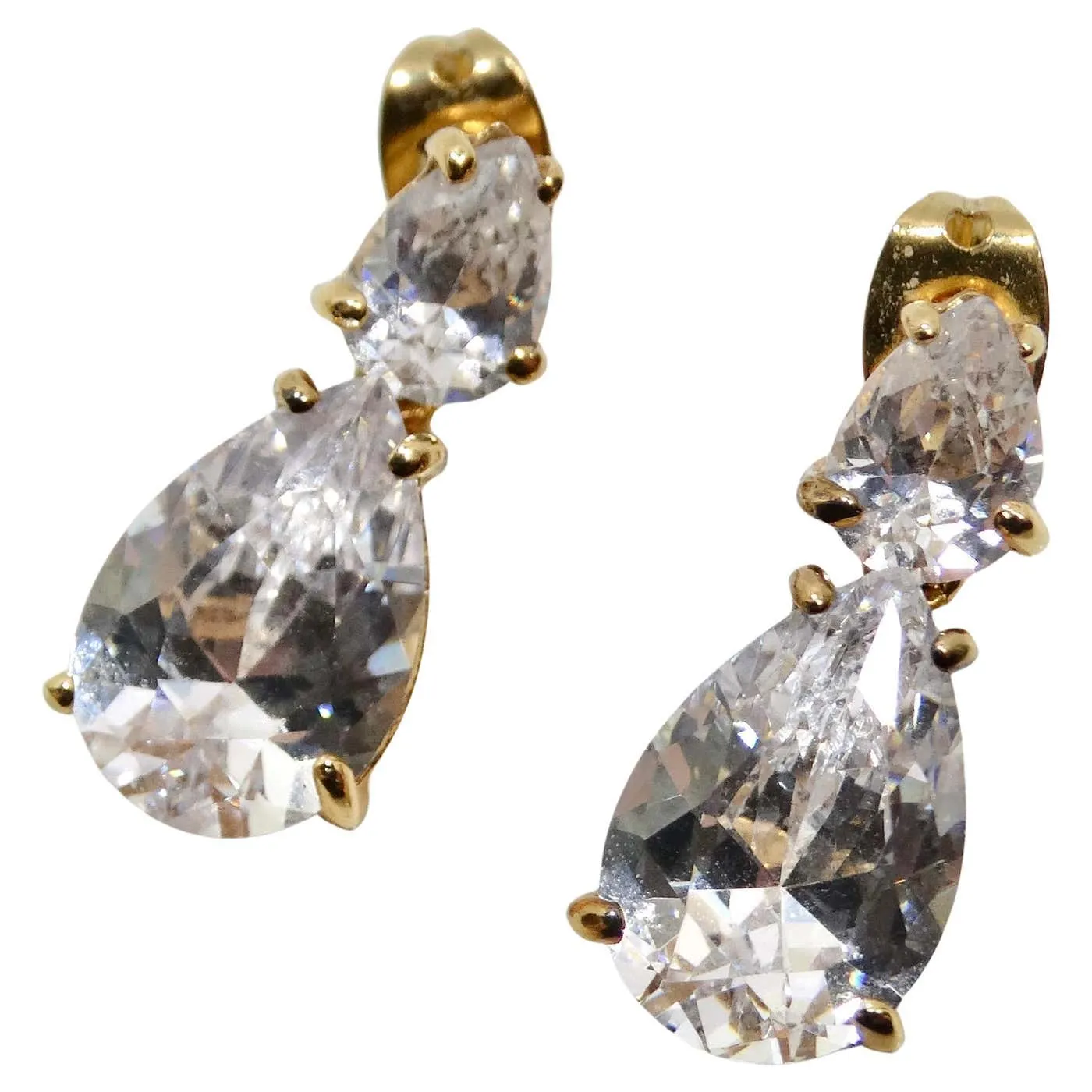 18K Gold Plated Vintage Tear Drop Earrings