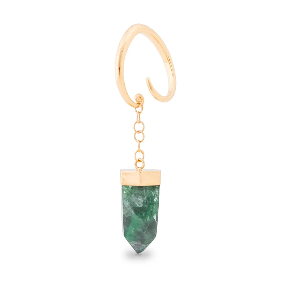 4g Emerald Stone Gold Plated Ovate Weighted Earrings — Price Per 2