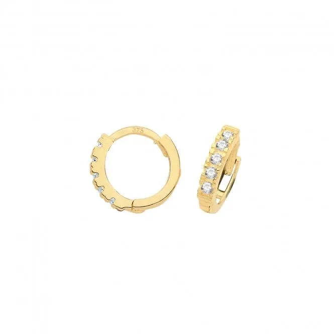 9ct Yellow Gold Zirconia Hinged Earrings ER1179