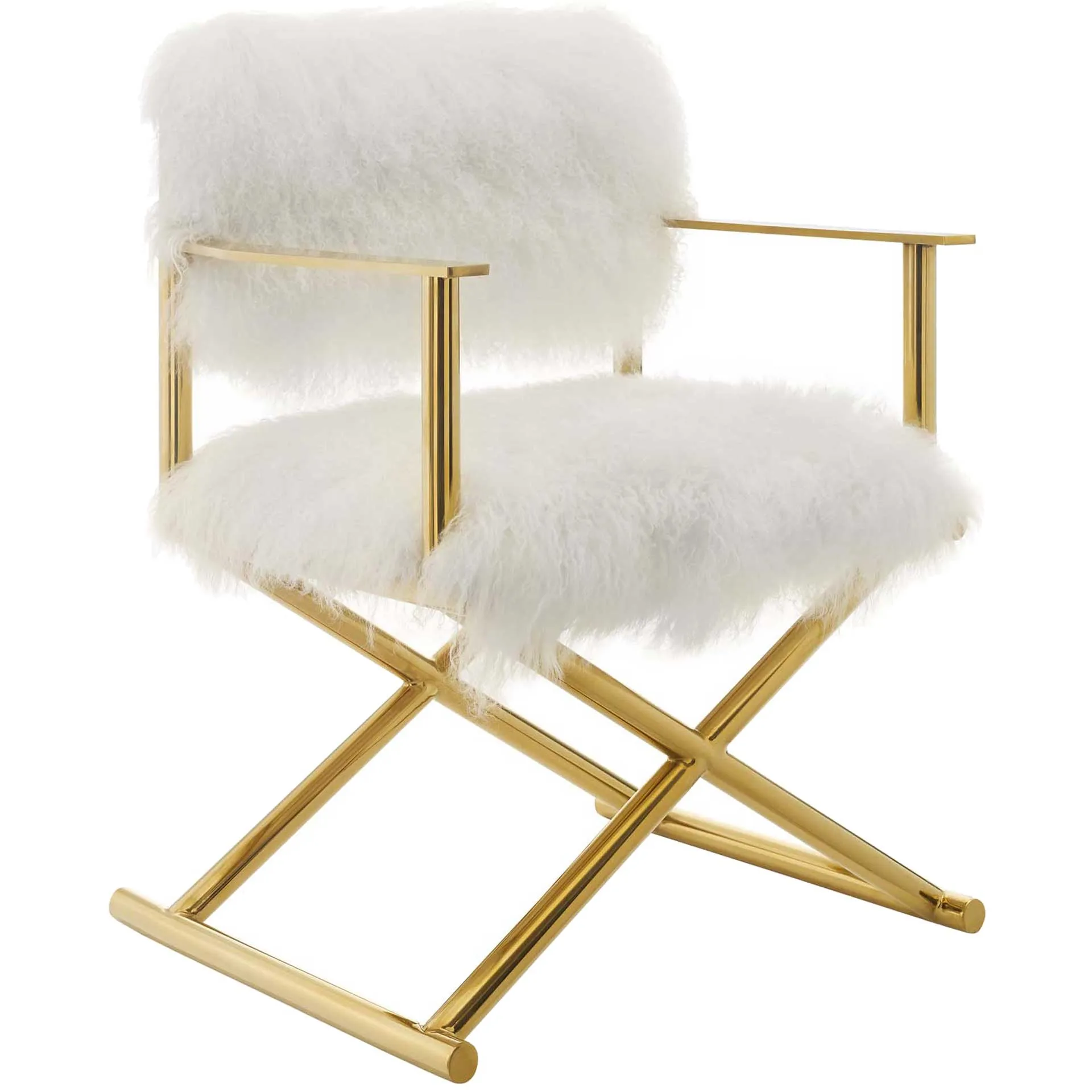 Ace Director's Chair Gold/White