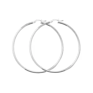 Acotis Silver Hoop Earrings Plain G5282