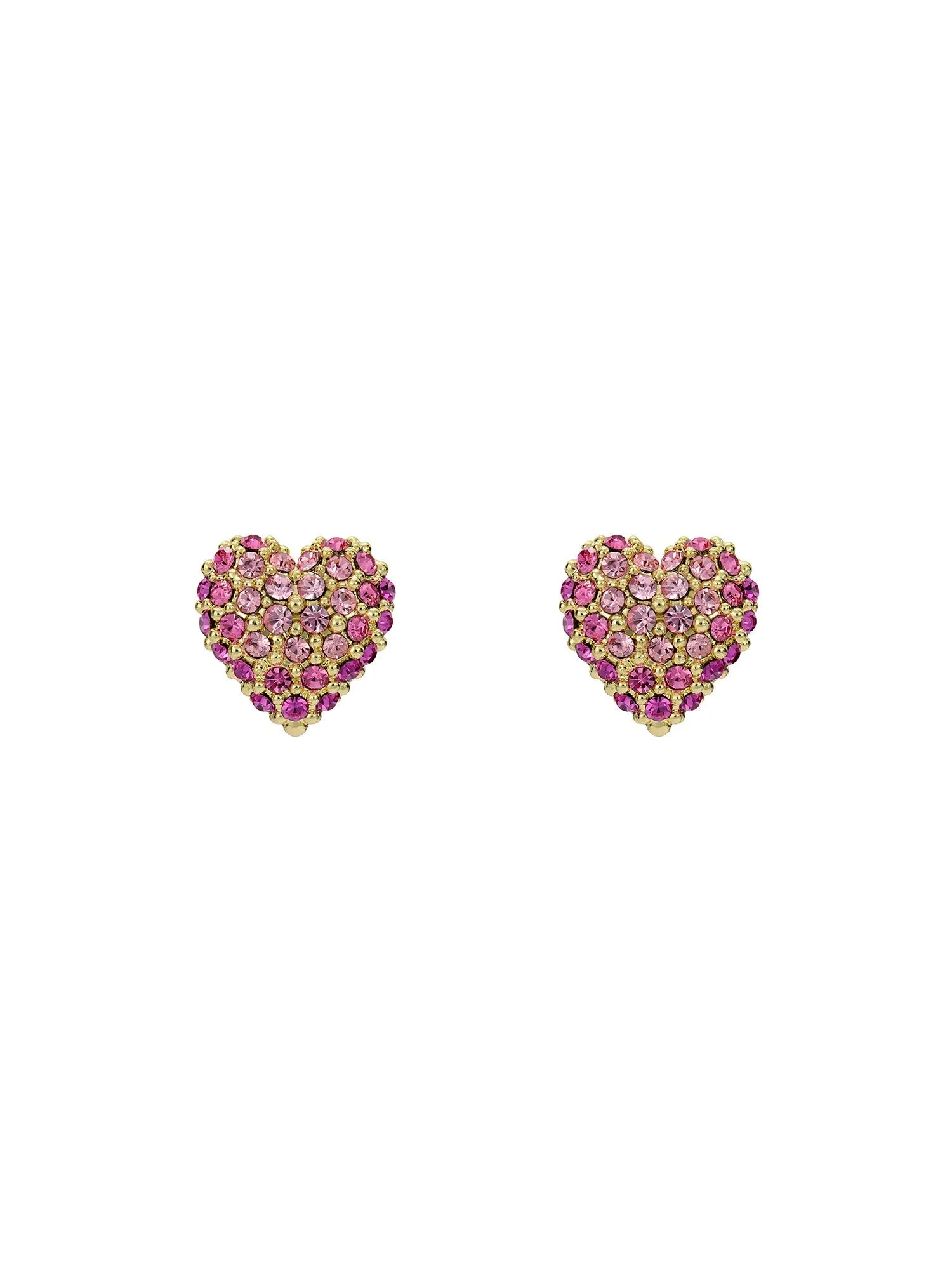 Adoraa Crystal Sweetheart Stud Earrings Gold