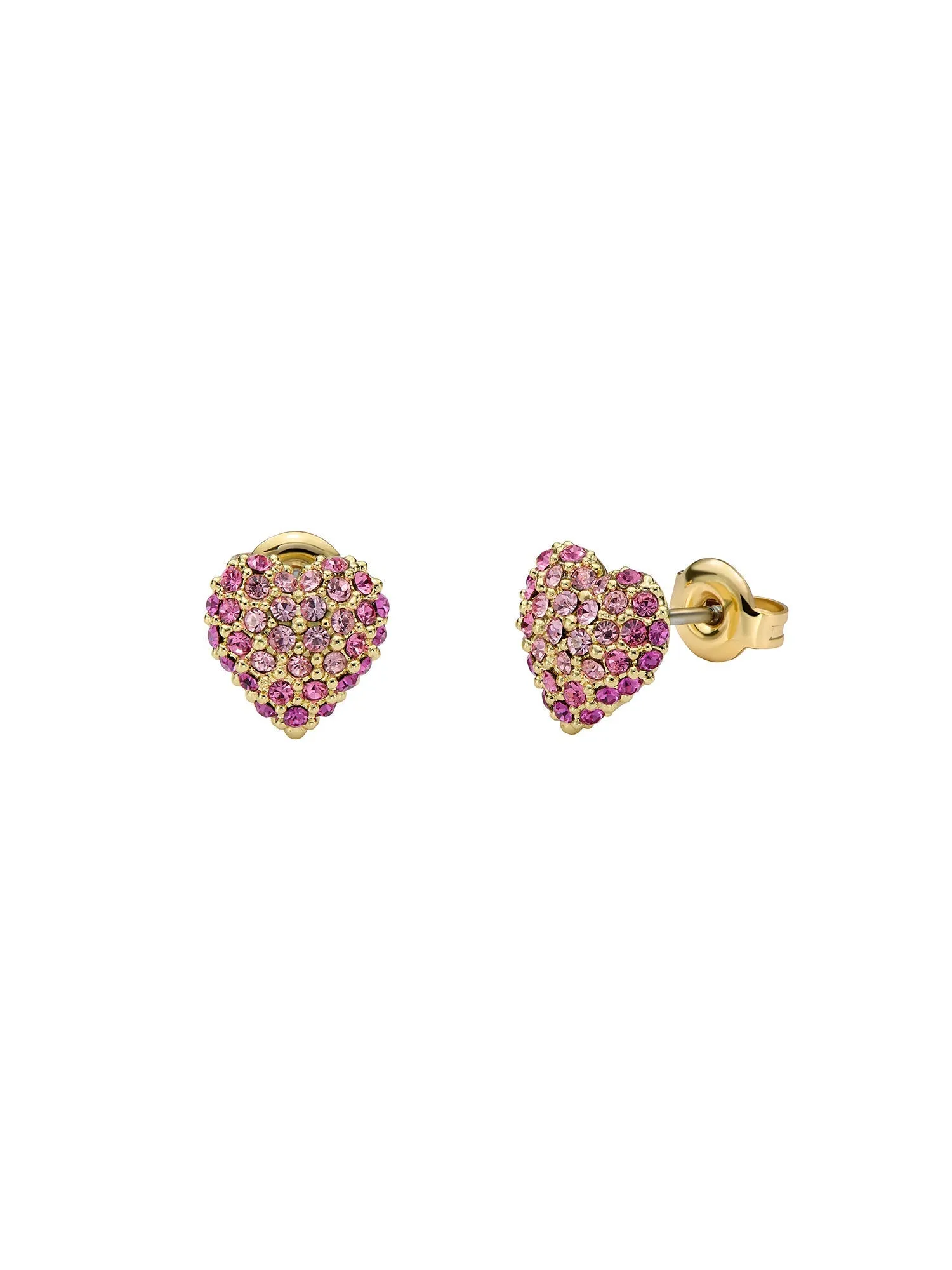 Adoraa Crystal Sweetheart Stud Earrings Gold