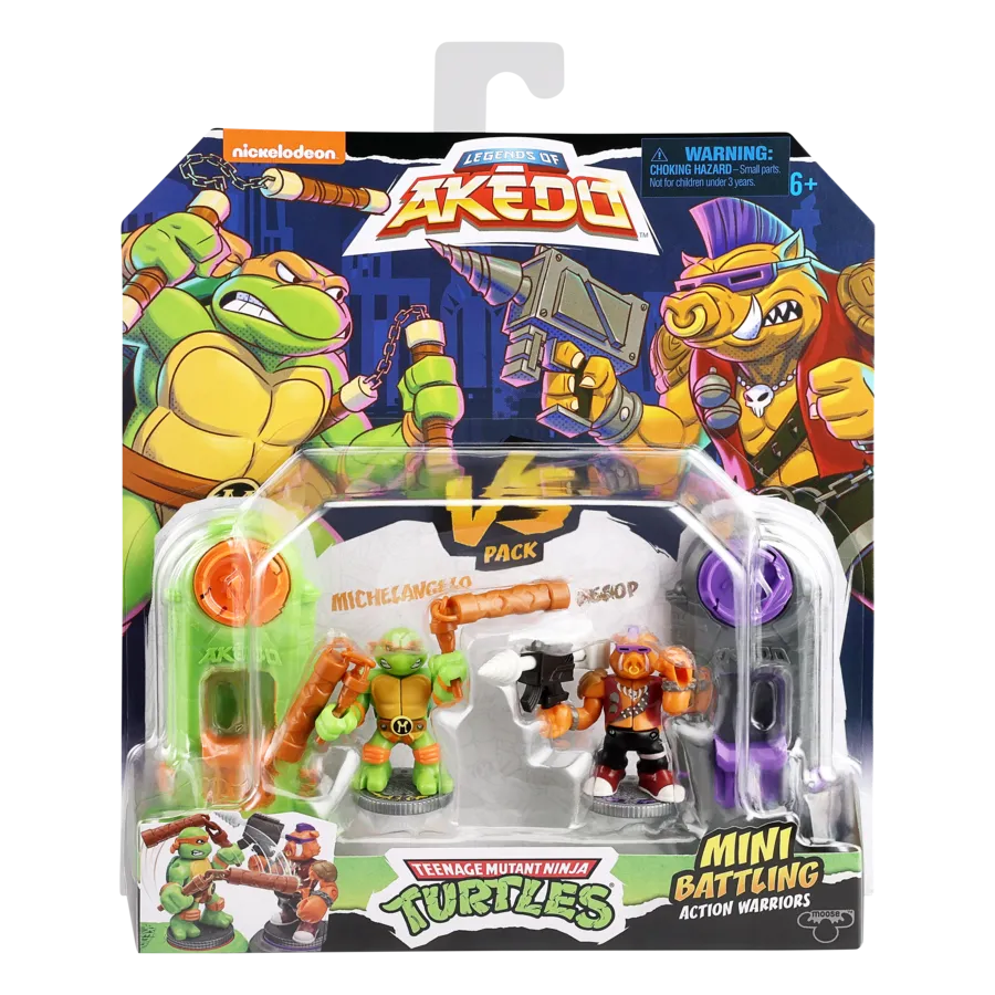 Akedo Teenage Mutant Ninja Turtles S1 Versus Pack - Michelangelo Vs Bebop