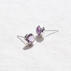 Amethyst Silver Stud Earring