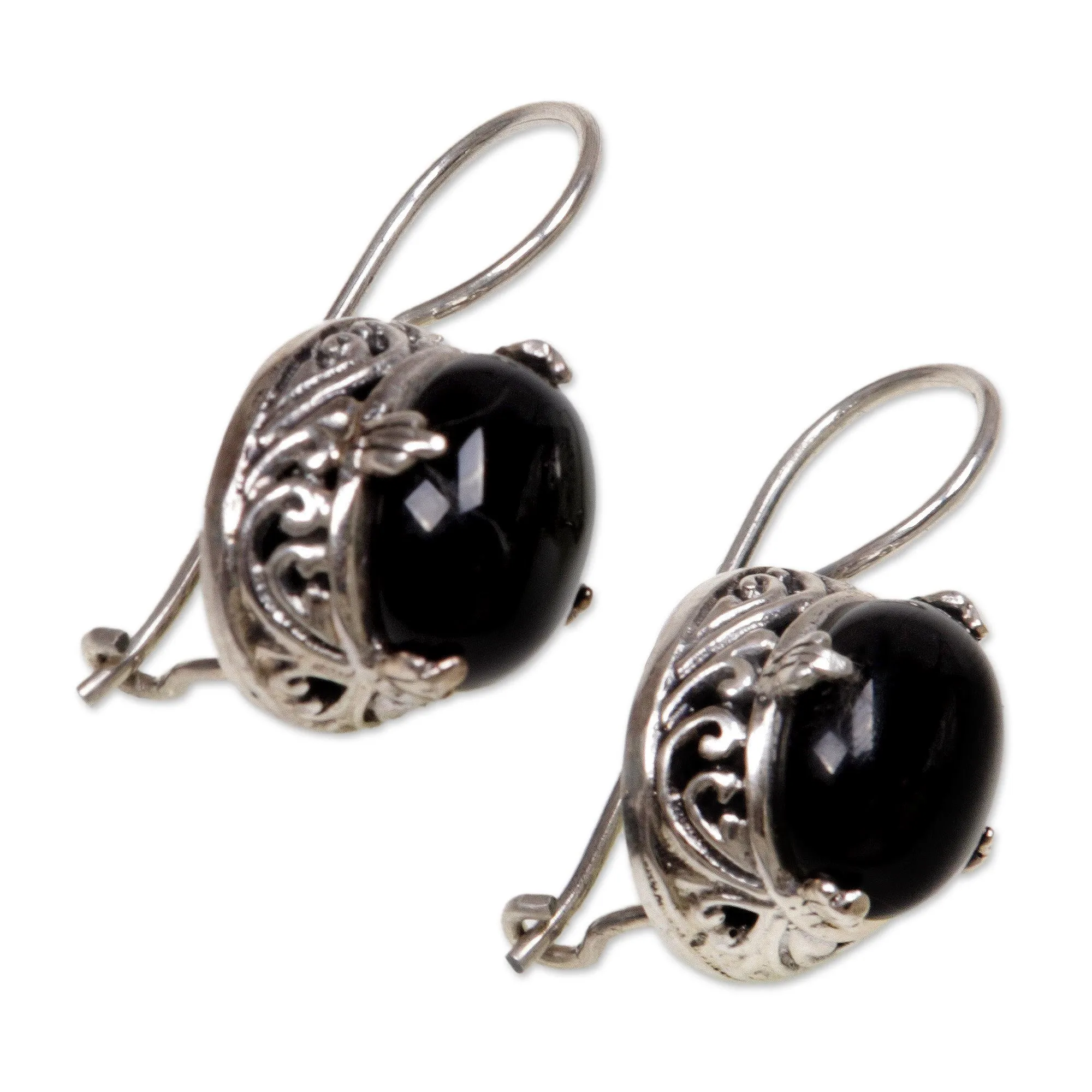 Angel Onyx Silver Drop Earrings