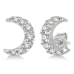 Ashi .08ctw Diamond Crescent Moon Stud Earrings