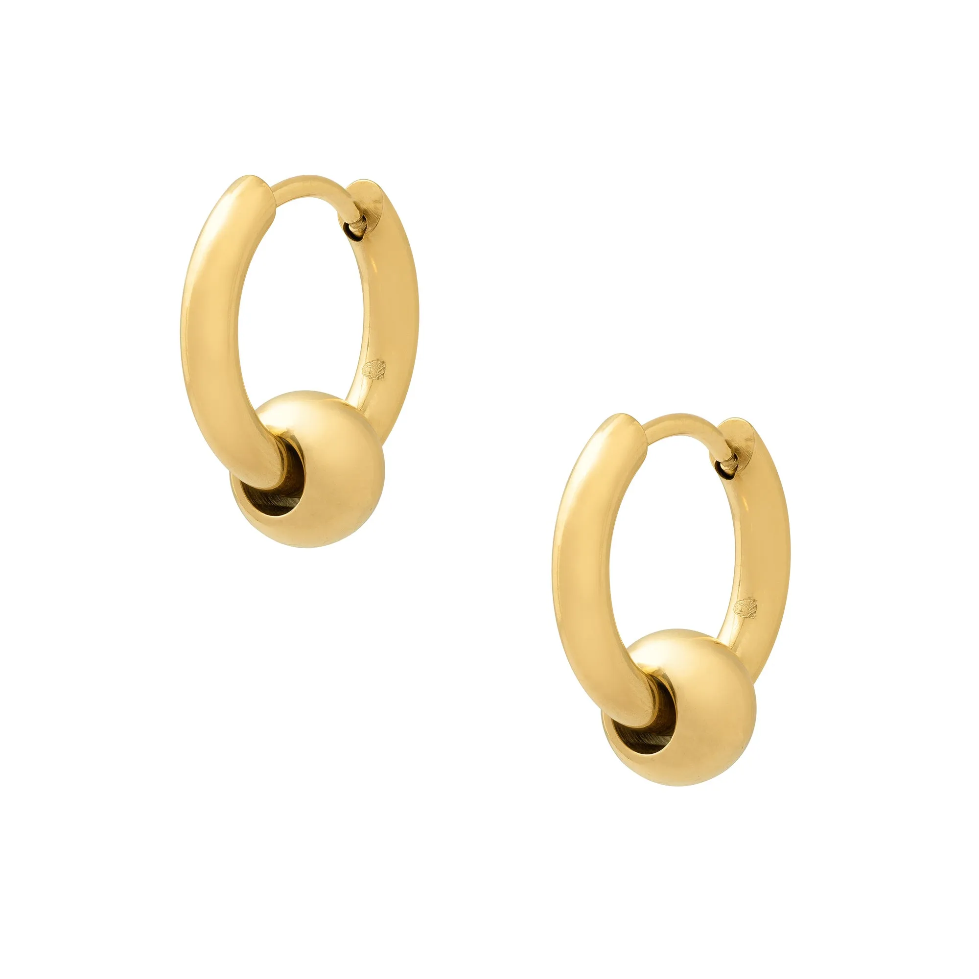 Ball Hoop Earrings (Gold)