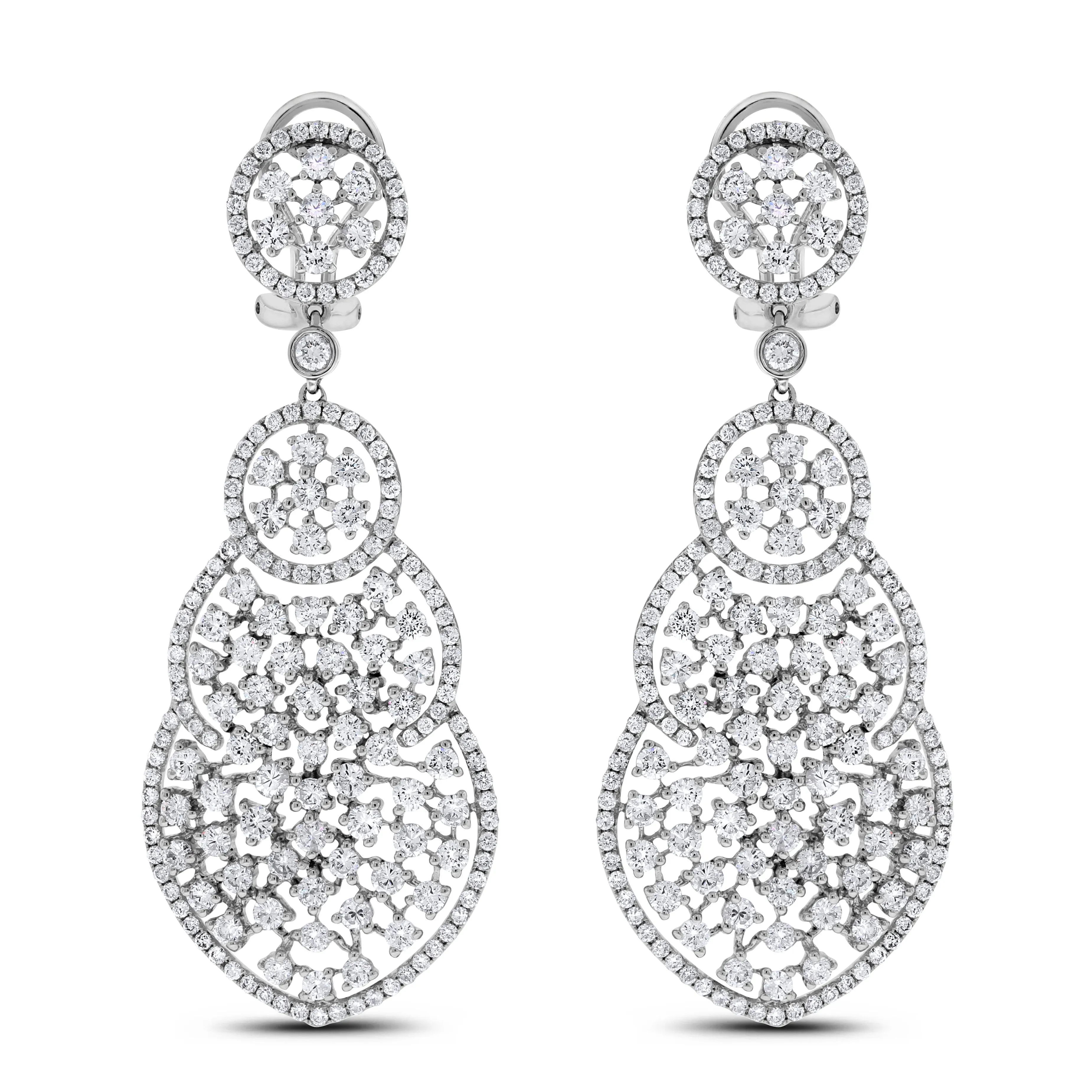 Beauvince Diane Diamond Earrings (9.00 ct Diamonds) in White Gold