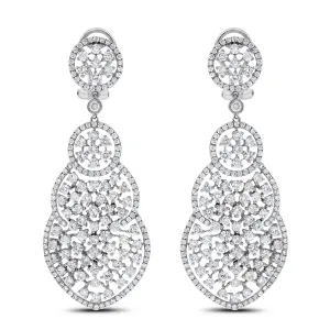 Beauvince Diane Diamond Earrings (9.00 ct Diamonds) in White Gold