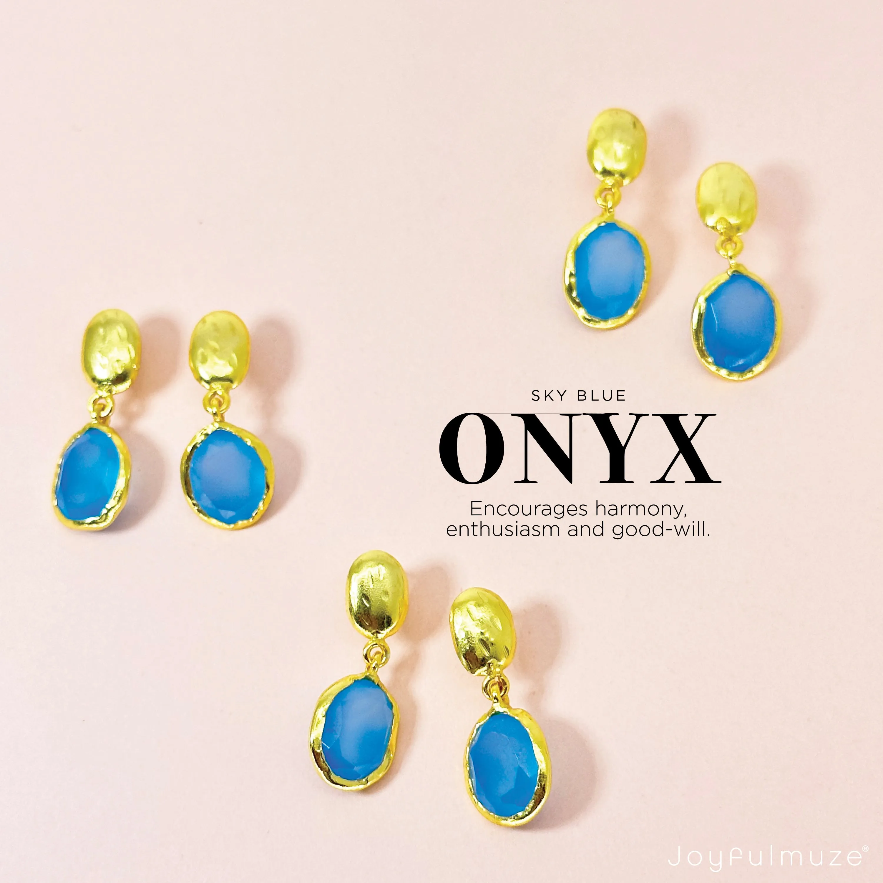 Blue Onyx Earrings