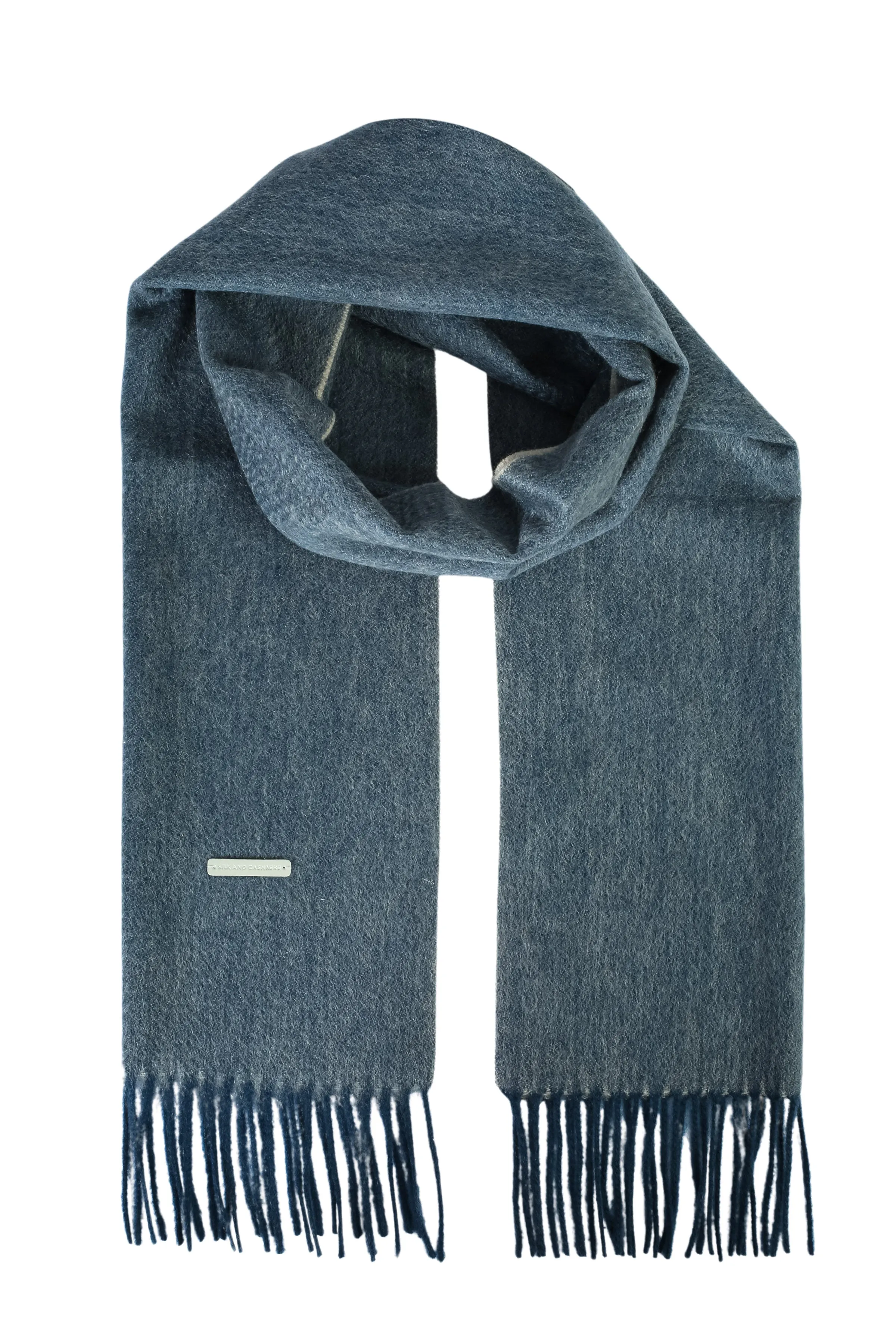 Blue Pure Cashmere Patrick Scarf 170x35 cm