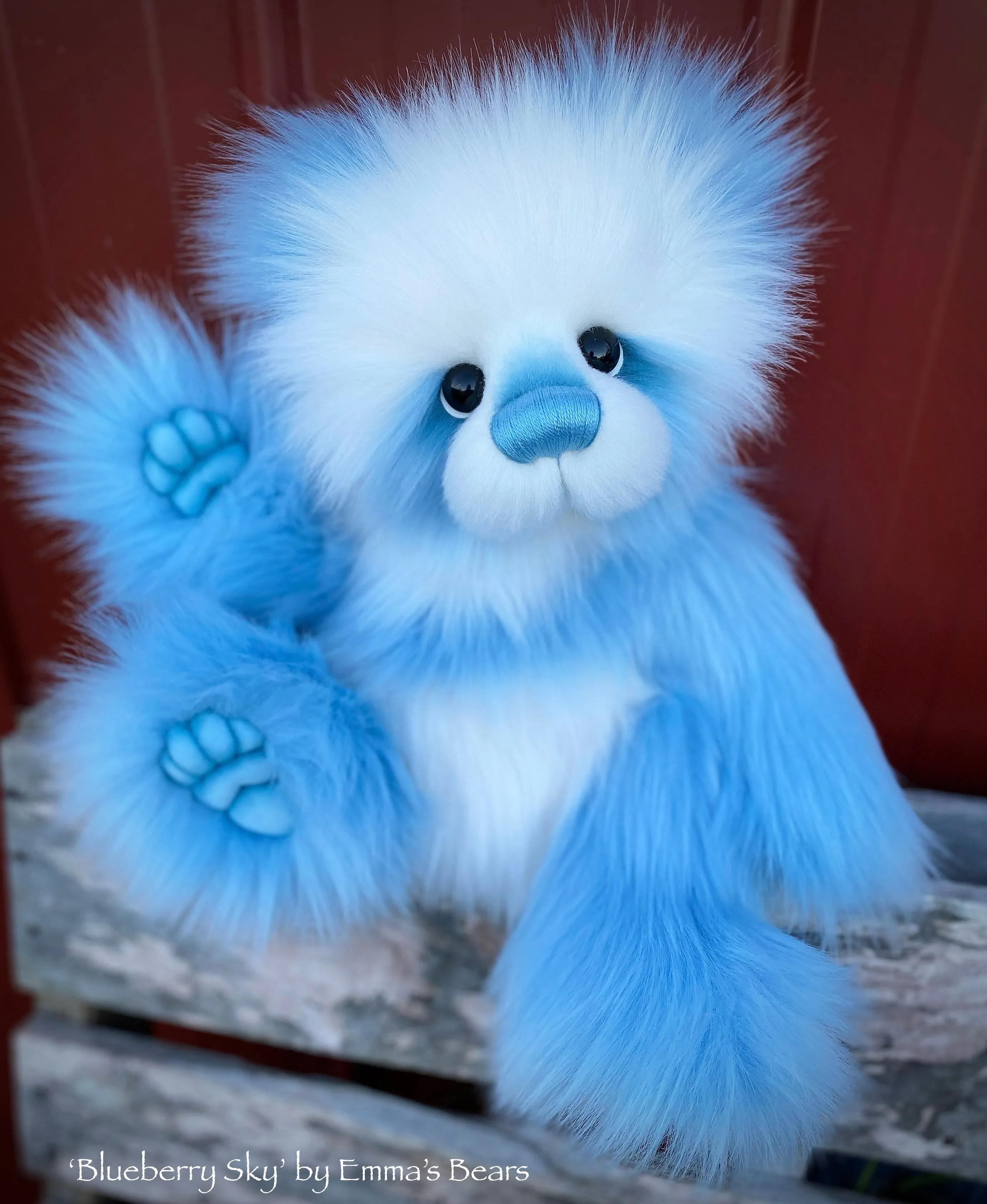 Blueberry Sky - 18" Faux Fur Artist Bear by Emma's Bears - OOAK