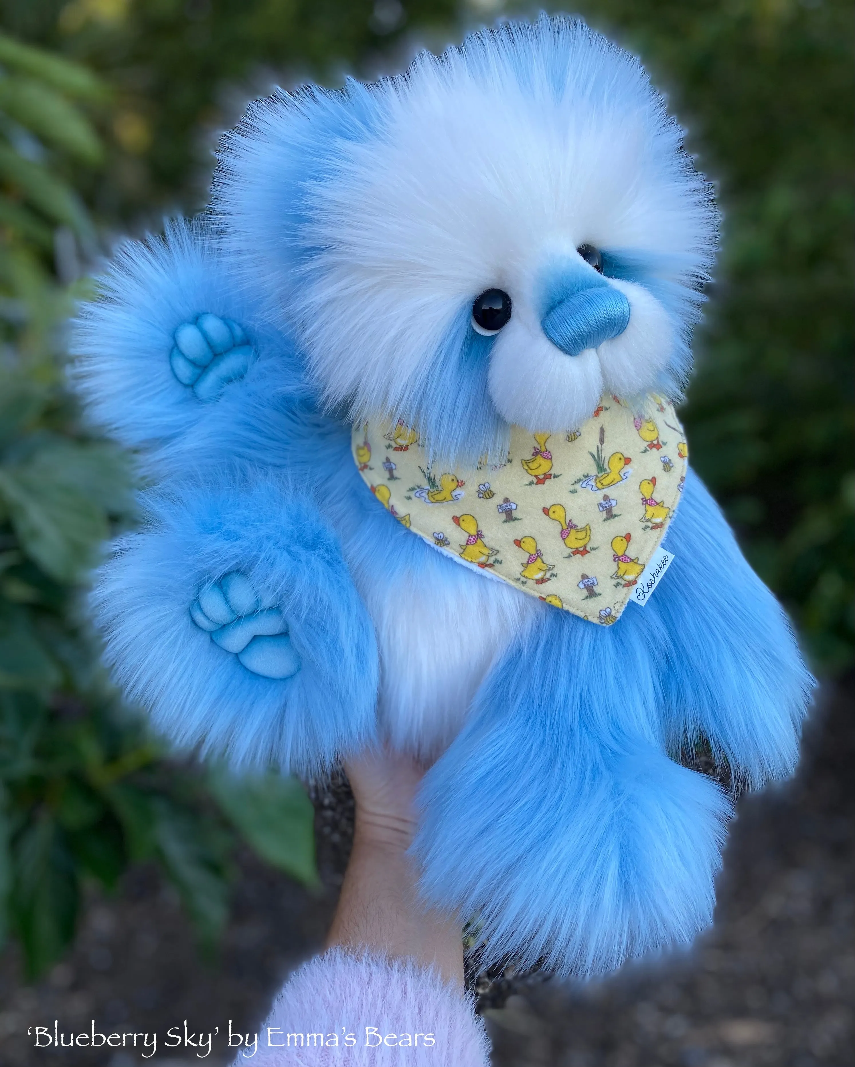 Blueberry Sky - 18" Faux Fur Artist Bear by Emma's Bears - OOAK