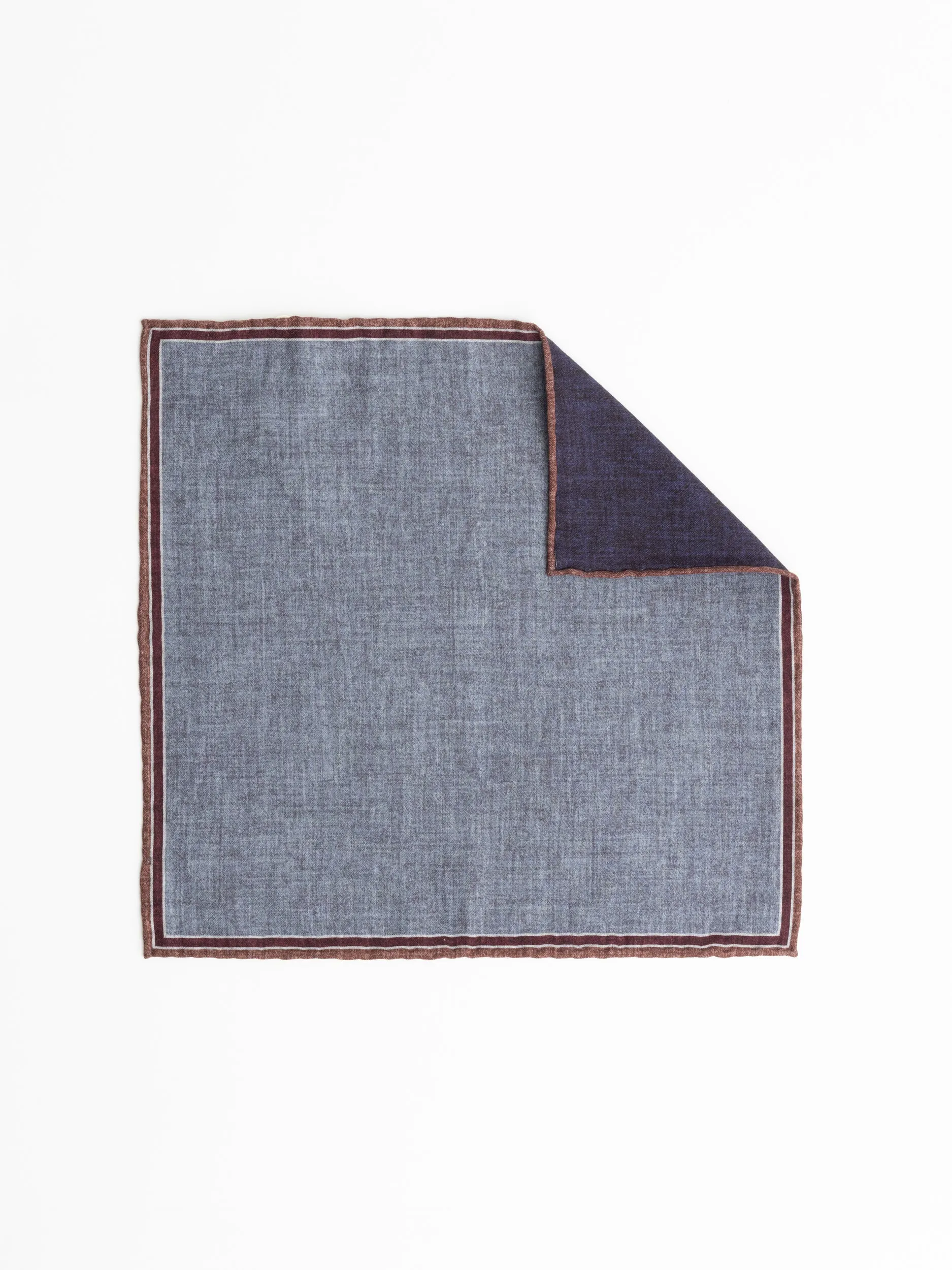 Blue/Red Wool Pocket Square