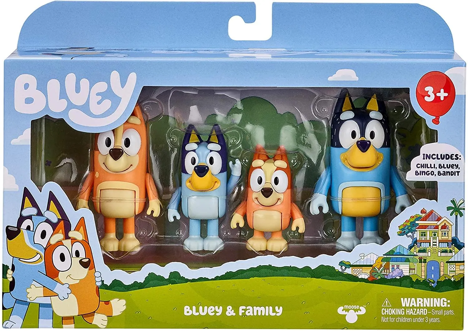 Bluey & Family Action Figure 4-Pack | Bluey | Bingo Chilli | Bandit