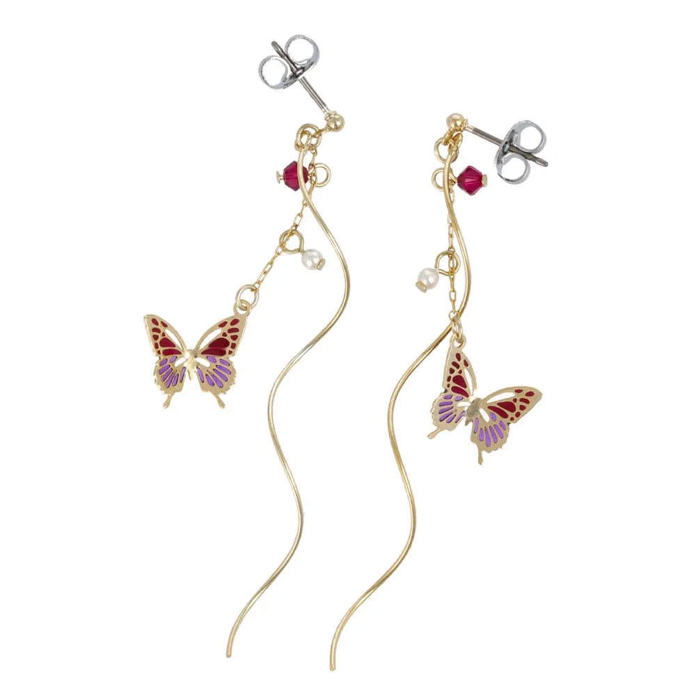 Butterfly Linear Drop Earrings