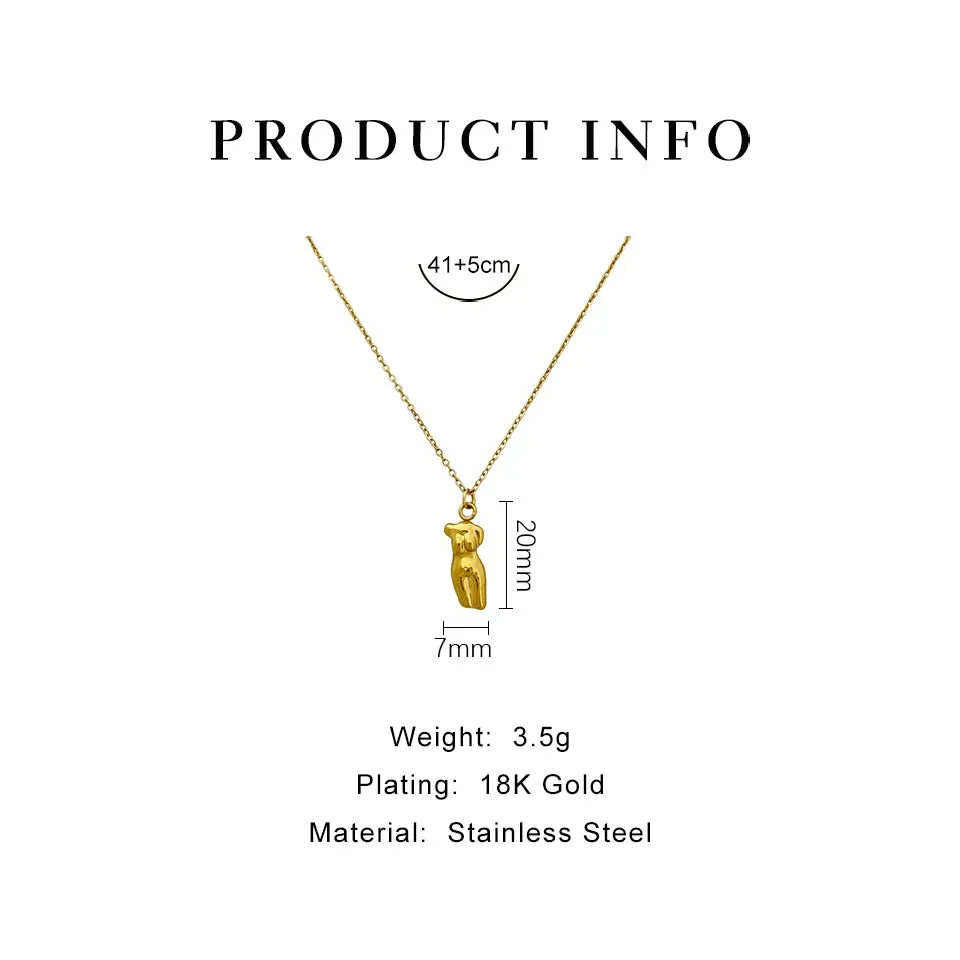 Chic Gold Female Figure Pendant Necklace