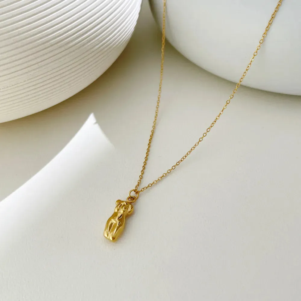 Chic Gold Female Figure Pendant Necklace