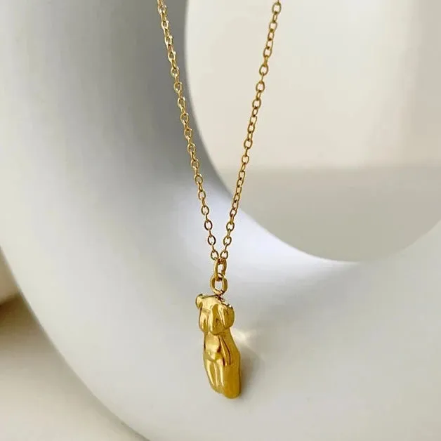 Chic Gold Female Figure Pendant Necklace