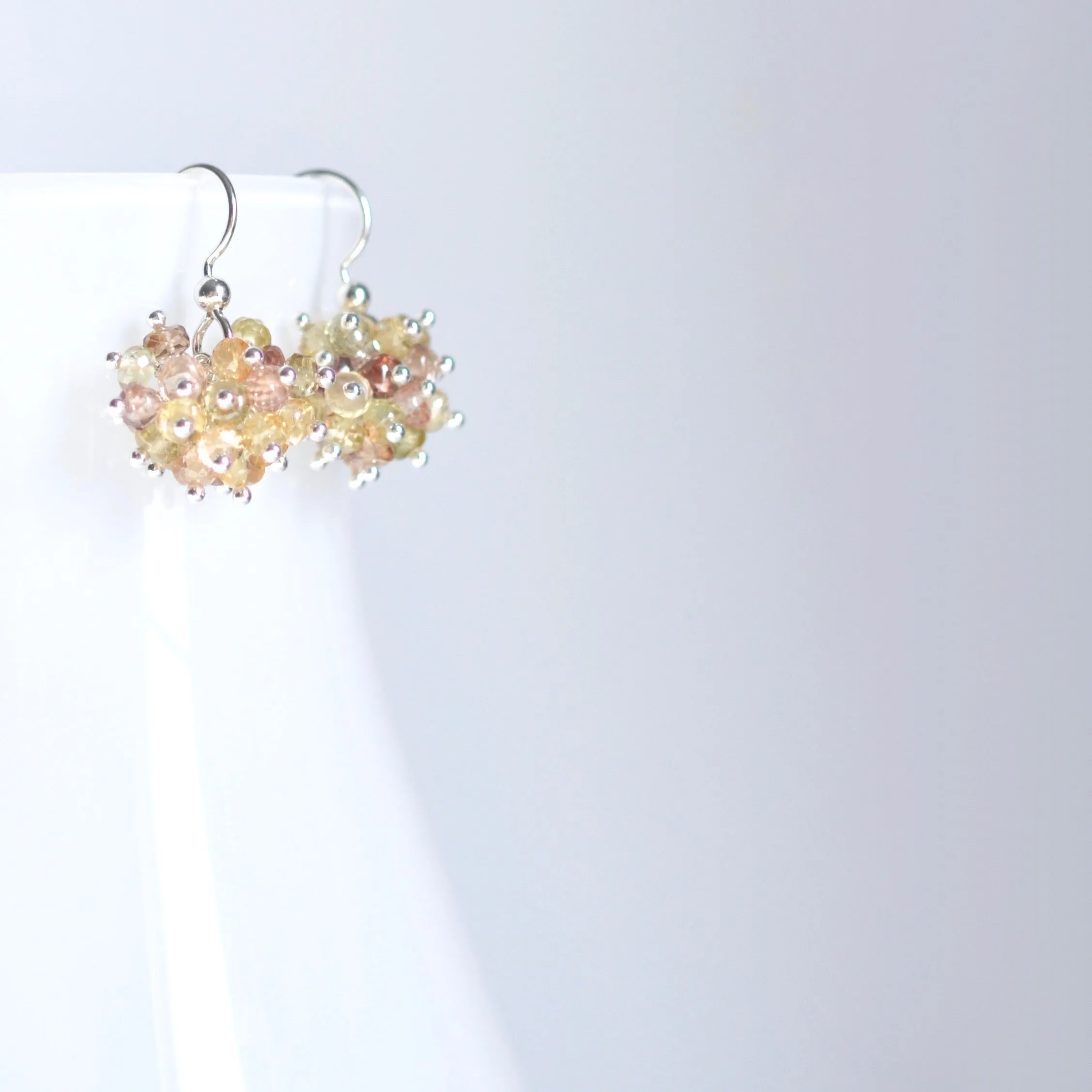 Claudia - Zircon, Sterling Silver Earrings