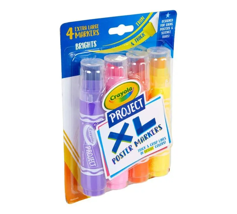 Crayola Project XL Poster Markers - Brights, Pack of 4