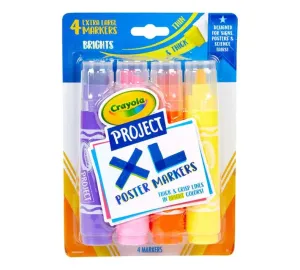 Crayola Project XL Poster Markers - Brights, Pack of 4