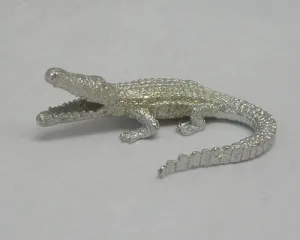 Crocodile Pewter Figurine (Large, Mouth Open)