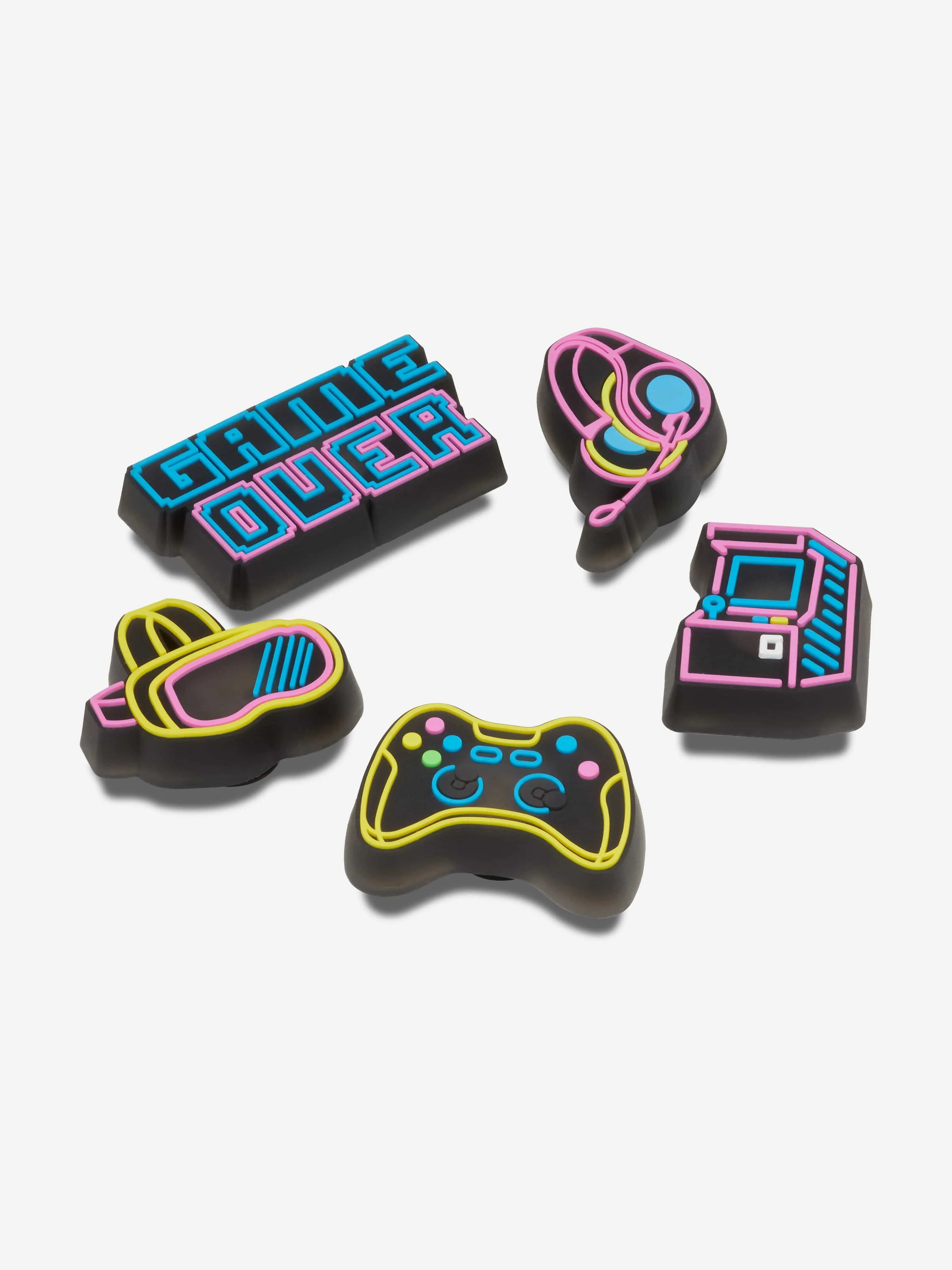 Crocs Kids Lights Up Neon Gamer Jibbitz™ Charm 5 Pack in Multicolour