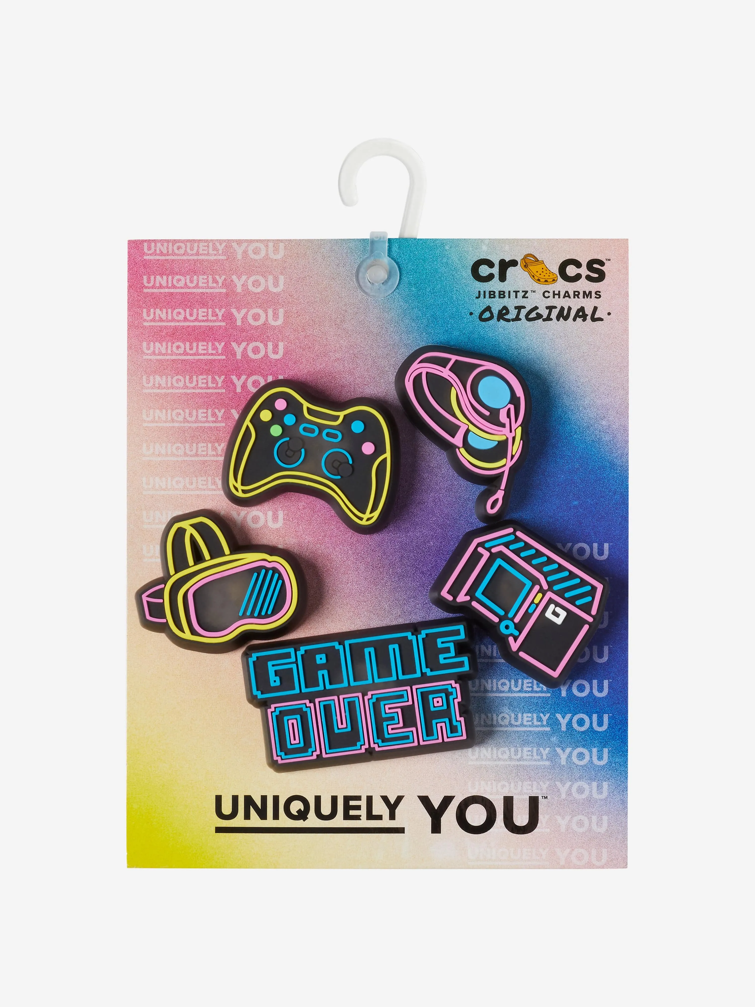 Crocs Kids Lights Up Neon Gamer Jibbitz™ Charm 5 Pack in Multicolour