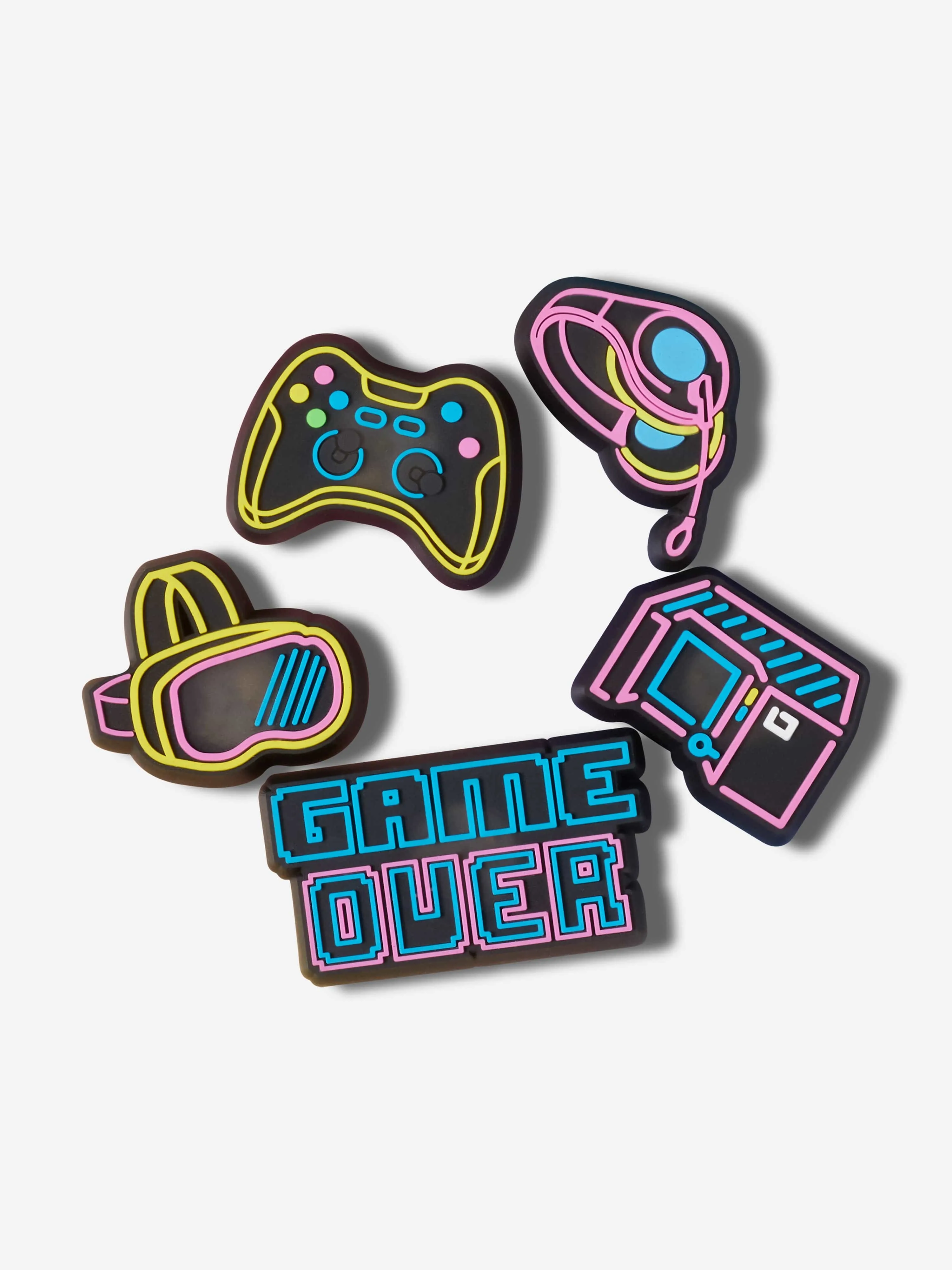 Crocs Kids Lights Up Neon Gamer Jibbitz™ Charm 5 Pack in Multicolour