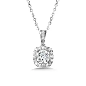 Cushion-Shaped, Diamond Star, Heavenly Halo Pendant (1/4 ctw)