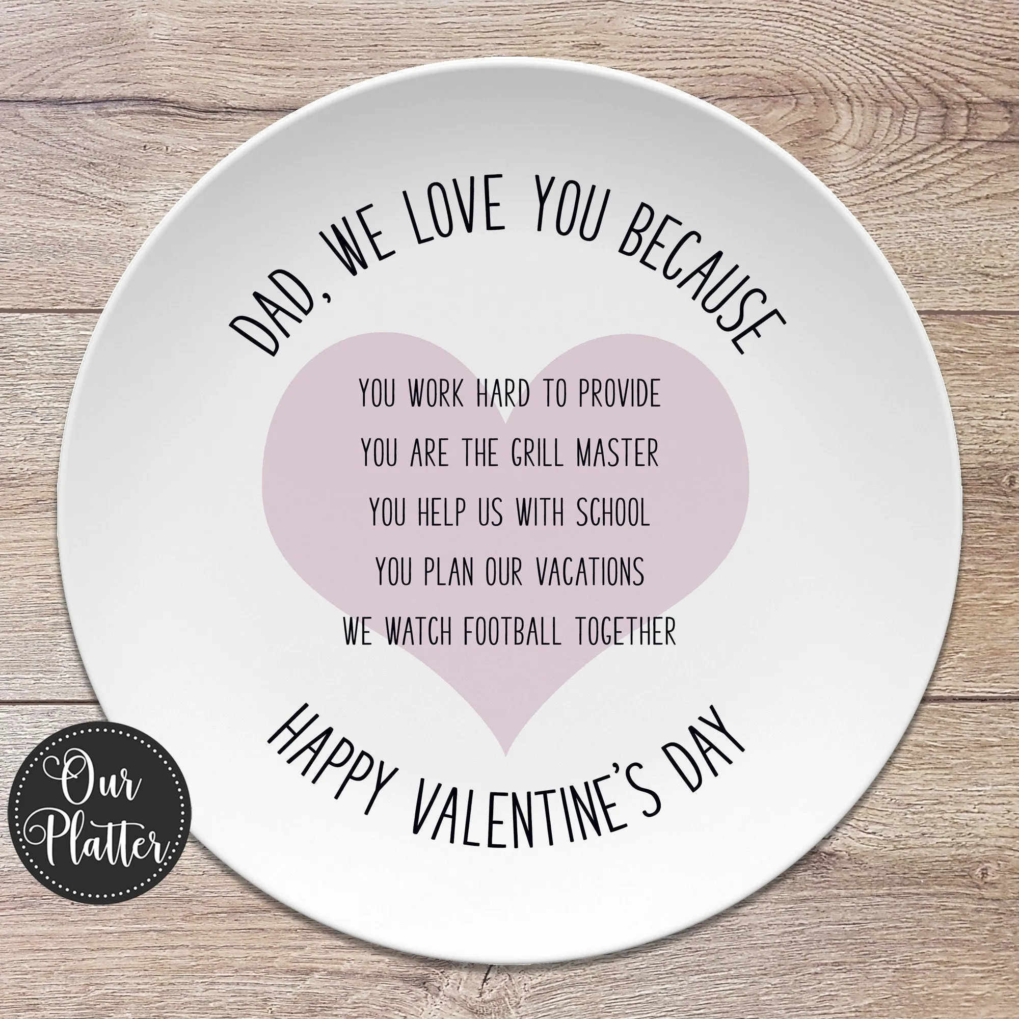 Custom Text "Love You Because" Personalized Plates