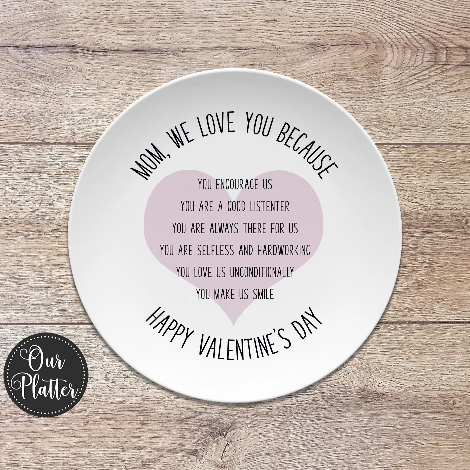 Custom Text "Love You Because" Personalized Plates