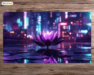 Cyberpunk Lotus - 24"x14" - Playmat MTG - Board Game Mat for TCG, Personalized Table Game Accessories