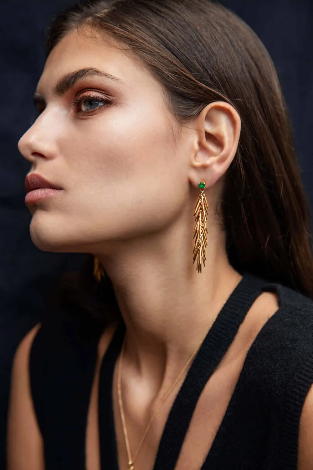 Dangling Grass Drop Earrings