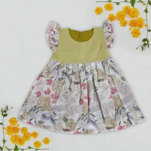 Delicate Floral Fantasy – Embroidered Frock for Girls