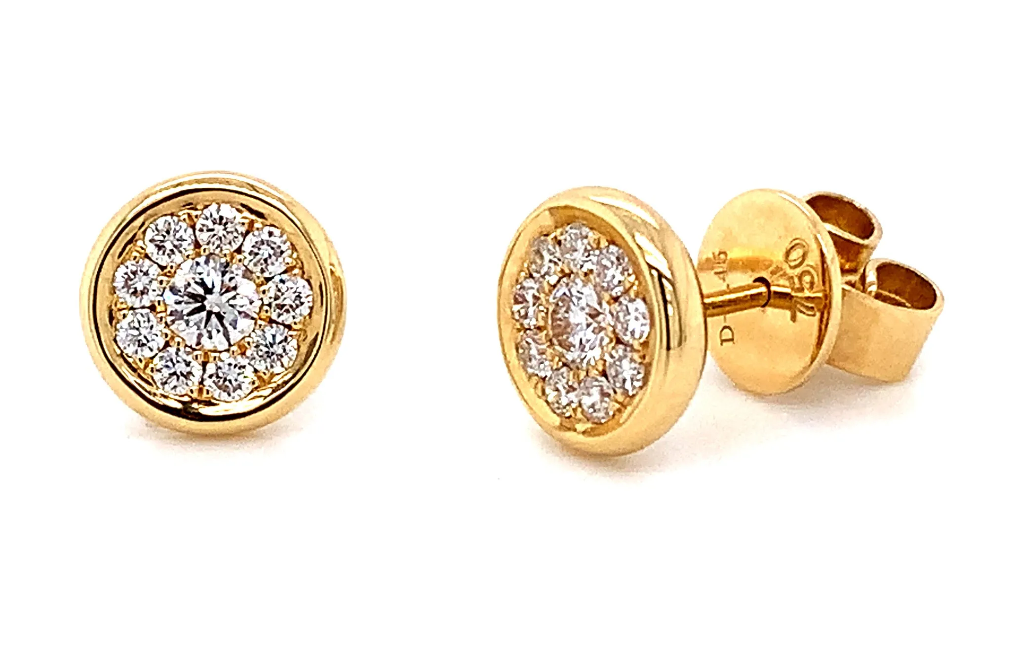 Diamond Cluster Stud Earrings 0.45ct tw