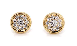 Diamond Cluster Stud Earrings 0.45ct tw